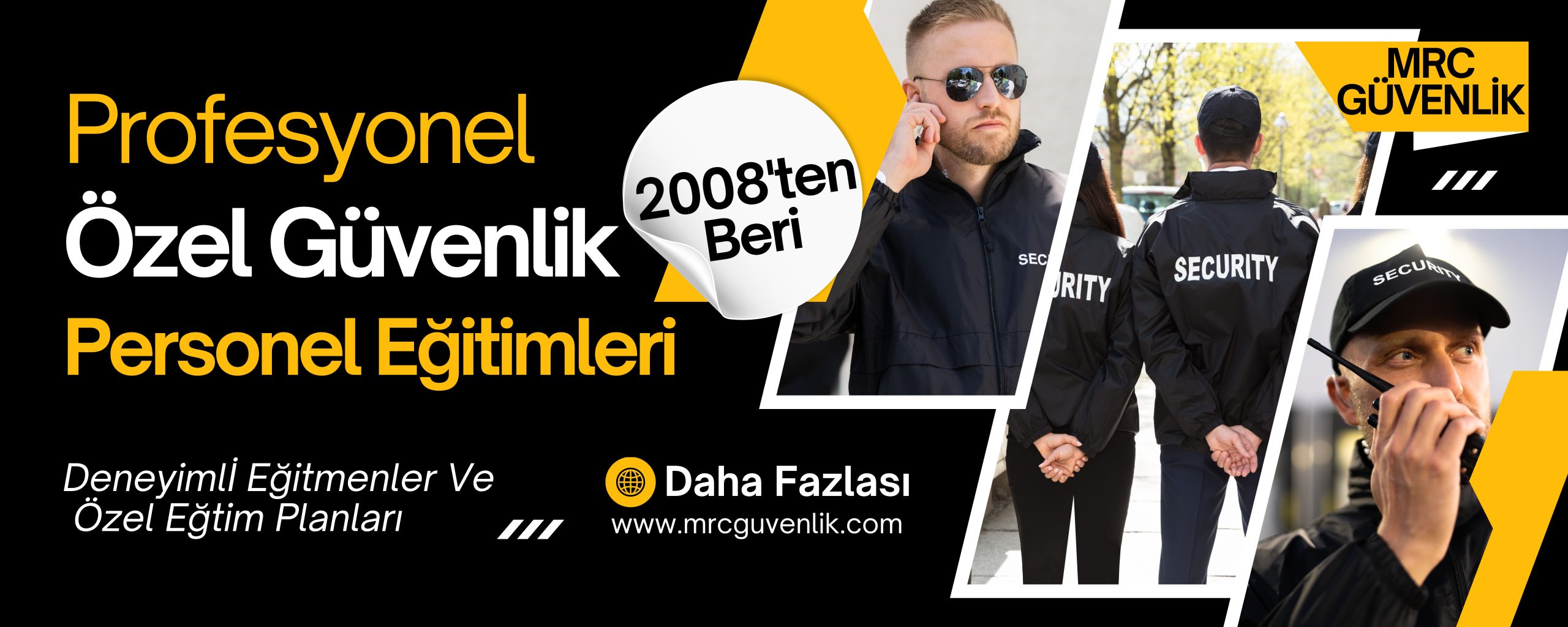 Black and Yellow Modern Security Services Outdoor Banner scaled